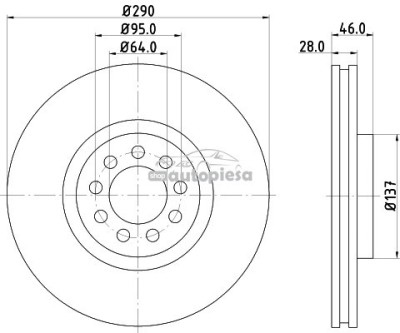 Disc frana IVECO DAILY V autobasculanta (2011 - 2014) KRIEGER 0950004092 foto