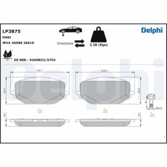 DELPHI LP3875 set placute frana disc