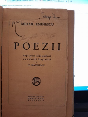 Poezii - Mihail Eminescu dupa prima editie cu o notita biografica de Titu Maiorescu foto