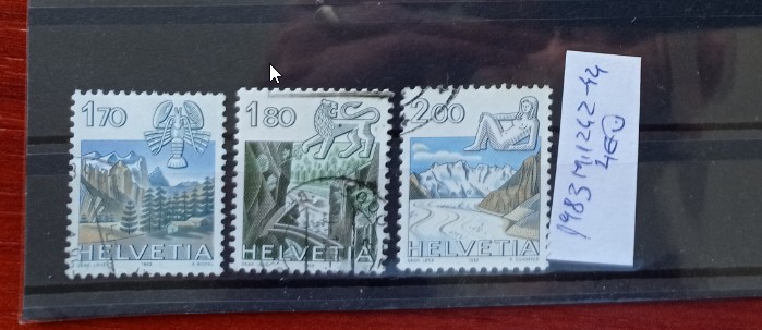 TS21 - Timbre serie - Elvetia - Helvetia 1983 Mi1242-44