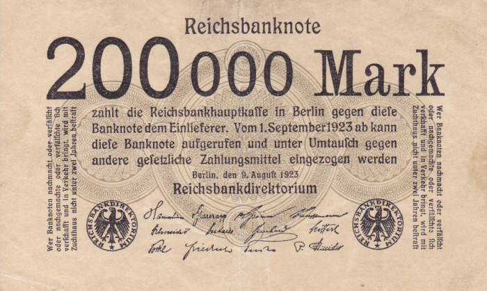 GERMANIA 200.000 marci 1923 VF+++!!!