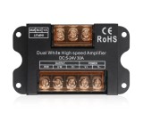 Amplificator pentru banda LED CCT (Alb cald + Alb rece) de mare viteza, DC 5-24V, 30A, negru