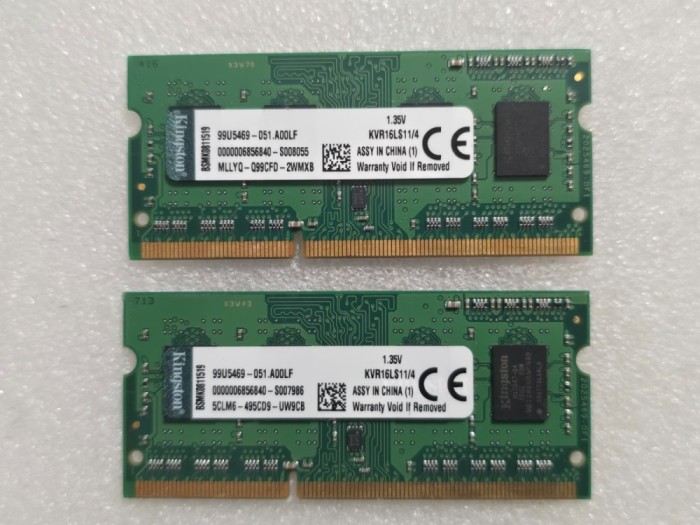 Kit memorie RAM laptop Kingston 8GB (2 x 4GB) DDR3L 1.35V 1600MHz KVR16LS11/4