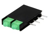 LED 1,8mm verde 20mA 70&deg; 2 diodi 2,2-2,5V