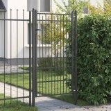 vidaXL Poartă de gard HORST 100 x 175 cm Metal Negru Blocat 42034067