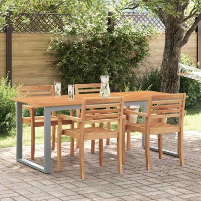 vidaXL Masă de grădină pentru dining Gri 160 x 80 x 75 cm foto