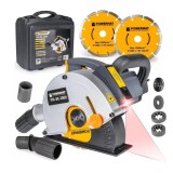 Masina Canelat Beton Powermat 3000W, 150mm, 4000rpm, Adancime 40mm + Laser, Valiza