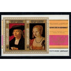 Kathiri State 1968 - Picturi, pictori germani, bloc neuzat