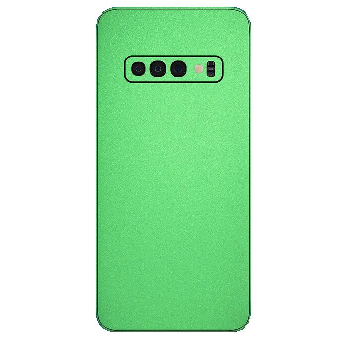 Set Folii Skin Acoperire 360 Compatibile cu Samsung Galaxy S10 (Set 2) - ApcGsm Wraps Glow Green