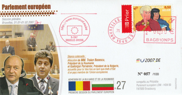 Personalitati , FDC 2007,Vizita si alocutiune , Presedinte Traian Basescu ,