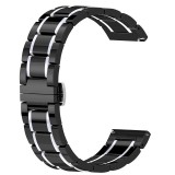 Cumpara ieftin Curea ceramica, compatibila Huawei Watch GT 2 Pro, telescoape Quick Release, 22mm, Negru/Argintiu