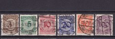 ✅ (S43) Germania Reich 1923 &quot; Denominare - cifra in cerc cu rozete&quot; serie Michel 338/343 , stampilata