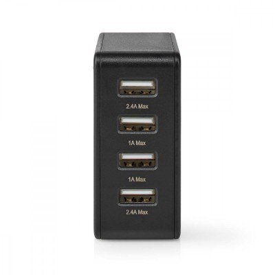 Alimentator incarcator 220V - USB 24W 2x2.4A 2x1A negru NEDIS foto