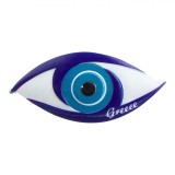 Magnet Decorativ Ceramic, Ochi, Albastru și Alb, Greece, 9x4cm