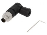 Conector M8 Tată 4PIN 90&deg; IP67 pe Cablu