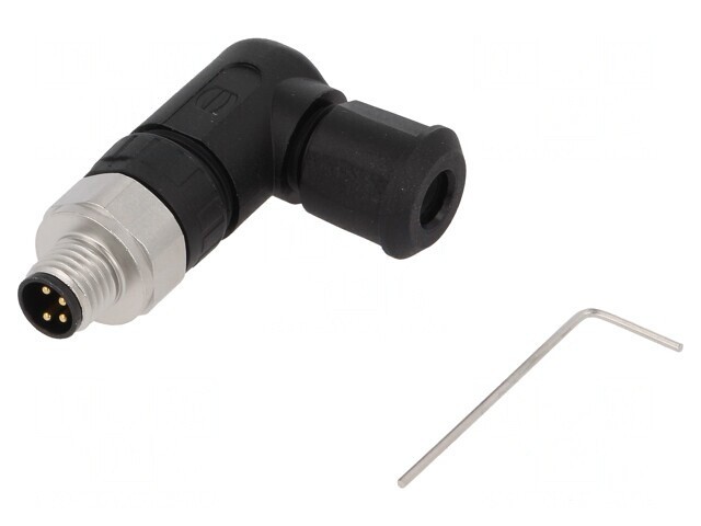 Conector M8 Tată 4PIN 90&deg; IP67 pe Cablu