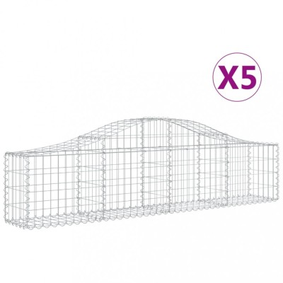 Cosuri gabion arcuite 5 buc, 200x30x40/60 cm, fier galvanizat foto
