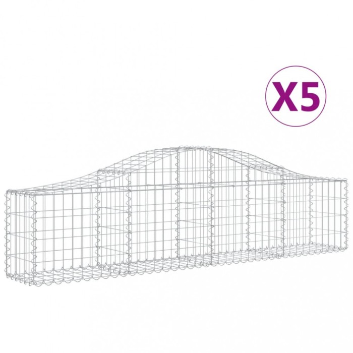 Cosuri gabion arcuite 5 buc, 200x30x40/60 cm, fier galvanizat