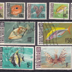 Tanzania 1967 fauna marina MI 19-34 stampilat ww80