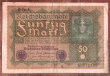 B11 37 - Bancnota foarte veche - Germania - 50 marci - 1919