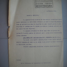 HOPCT DOCUMENT VECHI 355 MINISTERUL INDUSTRIEI COMERT EXTERIOR /BUCURESTI 1936