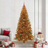 VidaXL Brad de Crăciun cu 300 LED cu suport Auriu 240 cm PET 3396651