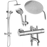 Coloana de dus cu termostat Lungo Diamond Crom
