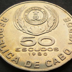 Moneda exotica 50 ESCUDOS - CAPUL VERDE, anul 1980 *cod 2565 = EXTREM DE RARA!