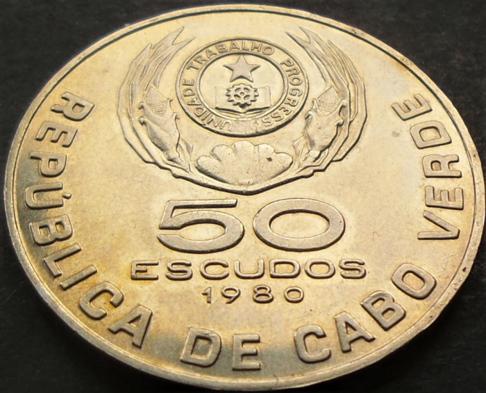 Moneda exotica 50 ESCUDOS - CAPUL VERDE, anul 1980 *cod 2565 = EXTREM DE RARA!