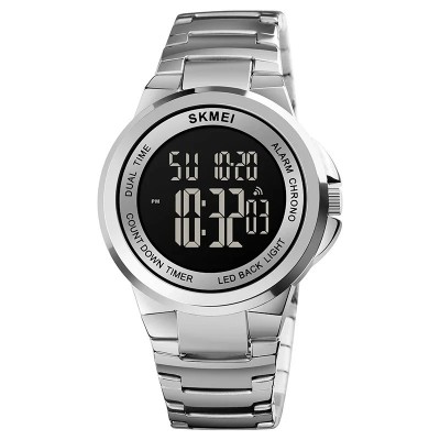 Ceas barbatesc Skmei Alarma Cronograf Casual Fashion Cronometru Digital Argintiu Negru foto