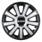 Set 4 capace roti Silver/black cu inel cromat pentru gama auto Daewoo