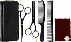 Set profesional GEPARD Foarfece de tuns și foarfece de filat 6,0 Blakos + Accesorii
