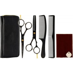 Set profesional GEPARD Foarfece de tuns și foarfece de filat 6,0 Blakos + Accesorii