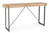 Cumpara ieftin Masa cu picioare din fier negru si blat lemn natur Garrett 200 cm x 50 cm x 110 h