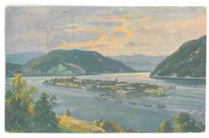 2390 - ADA-KALEH, ship, boats, Romania - old postcard, CENSOR - used - 1909
