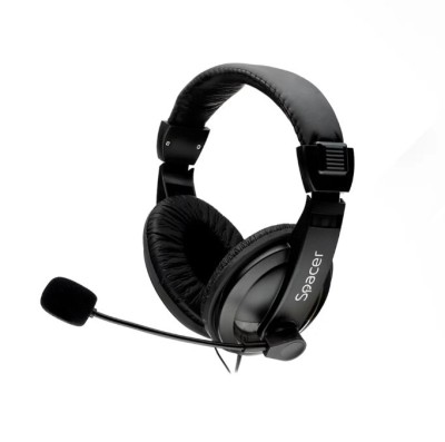 CASTI Spacer, cu fir, standard, utilizare gaming, microfon pe brat, conectare Jack 3.5 mm x 2 foto