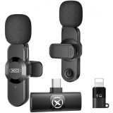 Lavaliera XO Design MC14 Dual, USB-C / Lightning, Set 2 bucati, Neagra