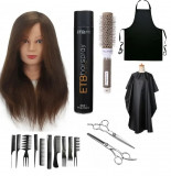 Cumpara ieftin Set Kit Coafor Raluca cu Cap Practica Manechin si Set Foarfeci, Fixativ, Sort, Pelerina, Piepteni, Perie, Pauco Profesional