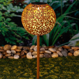 HI Lampa cu LED solara pentru gradina, usoara, 18 cm, maro, metal GartenMobel Dekor
