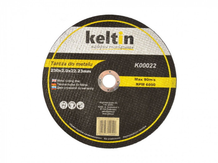 Disc taiere metal, 230x2mm Keltin,K00022
