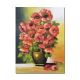 Tablou pictat manual, Vaza cu maci imperiali, 40x30cm pictura ulei pe panza