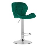 Cumpara ieftin Scaun de bucatarie/bar, Artool, West, rotativ, catifea, verde si argintiu, 46x48.5x90-111 cm