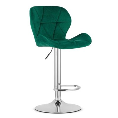 Scaun de bucatarie/bar, Artool, West, rotativ, catifea, verde si argintiu, 46x48.5x90-111 cm GartenVIP DiyLine foto
