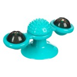 Jucarie dubla pentru pisici, Spinner, turcoaz, cu lumina, Oem
