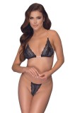 Set bikini si sutien Nero, Cottelli Collection, dantela neagra, L, M