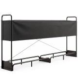 Outsunny Suport Lemne de Foc Interior și Exterior din Oțel Galvanizat cu Husă Oxford, 500 kg, 260x38x118 cm, Negru | Aosom Romania