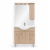 Mobilier complet de baie Bianca Plus 85, culoare stejar sonoma, deschidere pe dreapta