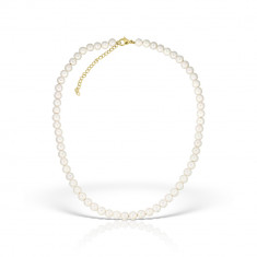 Colier perle mother of pearl, inchizatoare placata cu aur de 24K, 40 - 45 cm foto