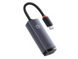 ADAPTOR RETEA Baseus Lite, USB Type-C to RJ-45 Gigabit LAN, metalic, LED, gri &quot;WKQX000313&quot; (timbru verde 0.18 lei) - 6932172606138