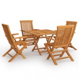 vidaXL Set mobilier de grădină, 5 piese, lemn masiv de tec
